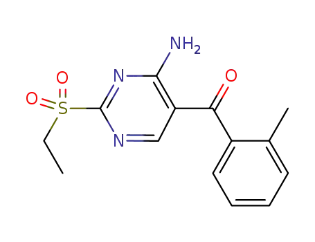 Molecular Structure of 741712-67-4 (Methanone, [4-amino-2-(ethylsulfonyl)-5-pyrimidinyl](2-methylphenyl)-)