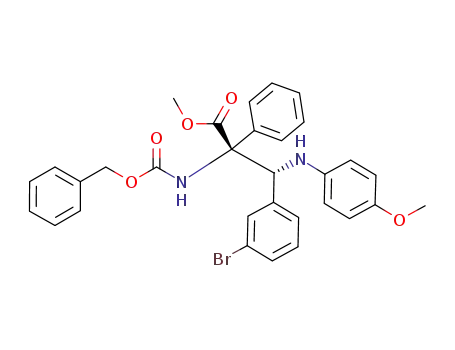 benzyl 1-(methoxycarbonyl)-2-(4-methoxyphenylamino)-2-(3-bromophenyl)-1-phenylethylcarbamate