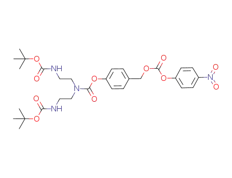 carbonic acid 4-[bis-(2-<i>tert</i>-butoxycarbonylamino-ethyl)-carbamoyloxy]-benzyl ester 4-nitro-phenyl ester