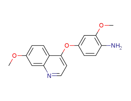 Molecular Structure of 1361235-66-6 (2-methoxy-4-(7-methoxyquinolin-4-yloxy)aniline)