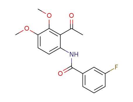Molecular Structure of 1256037-07-6 (N-(2-acetyl-3,4-dimethoxyphenyl)-3-fluorobenzamide)