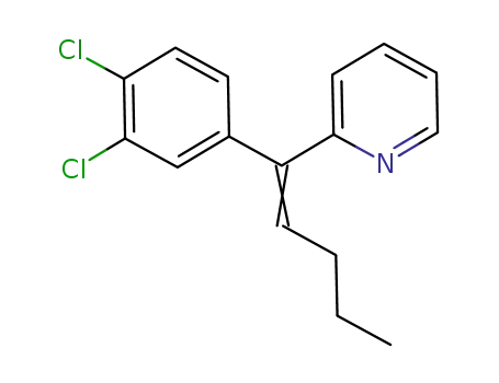 Molecular Structure of 928046-53-1 (Pyridine, 2-[1-(3,4-dichlorophenyl)-1-penten-1-yl]-)
