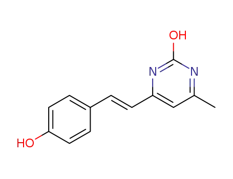 Molecular Structure of 1387559-41-2 ((E)-4-(4-hydroxystyryl)-6-methylpyrimidin-2-ol)