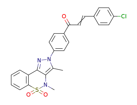 3-(4-chlorophenyl)-1-(4-(3,4-dimethyl-5,5-dioxidobenzo[e]pyrazolo[4,3-c] [1,2]thiazine-2(4H)-yl)phenyl)prop-2-en-1-one