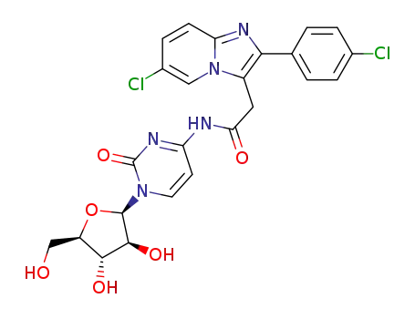 2-(6-chloro-2-(4-chlorophenyl)imidazo[1,2-a]pyridin-3-yl)-N-(1-((2R,3S,4S,5R)-3,4-dihydroxy-5-(hydroxymethyl)tetrahydrofuran-2-yl)-2-oxo-1,2-dihydropyrimidin-4-yl)acetamide