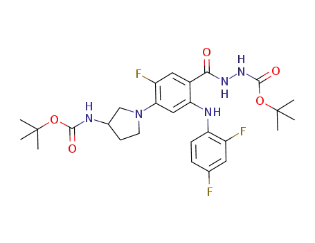 <i>N</i>'-[4-(3-<i>tert</i>-butoxycarbonylamino-pyrrolidin-1-yl)-2-(2,4-difluoro-phenylamino)-5-fluoro-benzoyl]-hydrazinecarboxylic acid <i>tert</i>-butyl ester