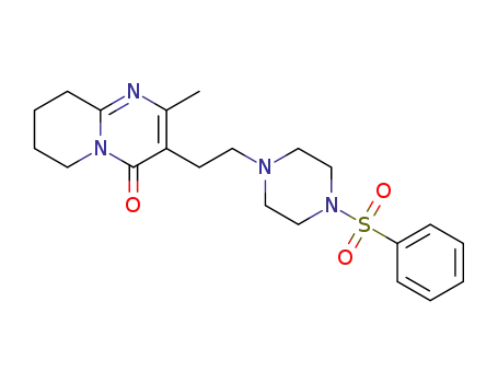 Molecular Structure of 1345732-46-8 (3-(2-(4-(phenylsulfonyl)piperazin-1-yl)ethyl)-2-methyl-6,7,8,9-tetrahydro-4H-pyrido[1,2-a]pyrimidin-4-one)