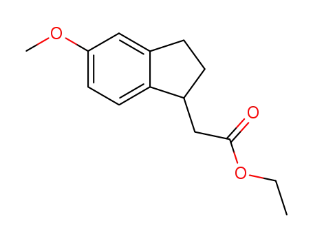 Molecular Structure of 162713-88-4 (1H-INDENE-1-ACETIC ACID, 2,3-DIHYDRO-5-METHOXY-, ETHYL ESTER)