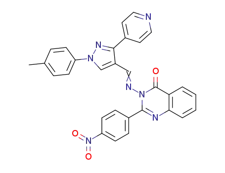2-(4-nitrophenyl)-3-{[(3-(pyridin-4-yl)-1-(p-tolyl)-1H-pyrazol-4-yl)methylene]amino}quinazolin-4(3H)-one