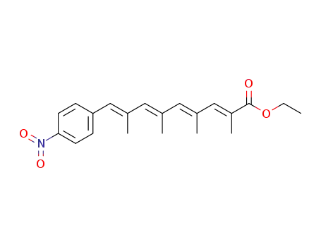 Molecular Structure of 627079-60-1 (2,4,6,8-Nonatetraenoic acid, 2,4,6,8-tetramethyl-9-(4-nitrophenyl)-, ethyl
ester, (2E,4E,6E,8E)-)