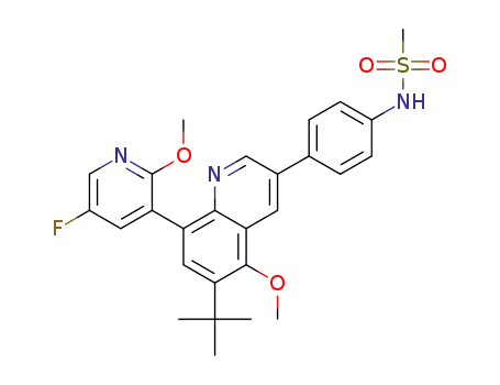 N-[4-[6-tert-butyl-8-(5-fluoro-2-methoxy-3-pyridyl)-5-methoxy-3-quinolyl]phenyl]methanesulfonamide