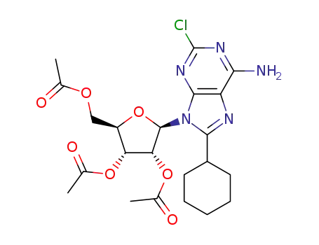 (2R,3R,4R,5R)-2-(acetoxymethyl)-5-(6-amino-2-chloro-8-cyclohexyl-9H-purin-9-yl)tetrahydrofuran-3,4-diyl diacetate