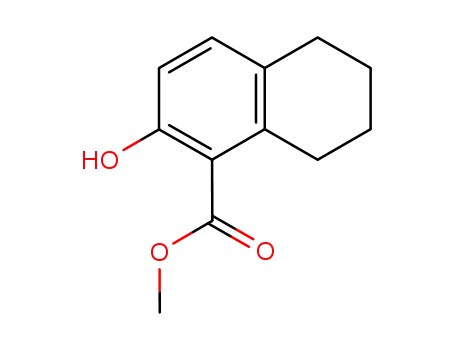 Molecular Structure of 59604-96-5 (Methyl 2-hydroxy-5,6,7,8-tetrahydronaphthalene-1-carboxylate, 97%)