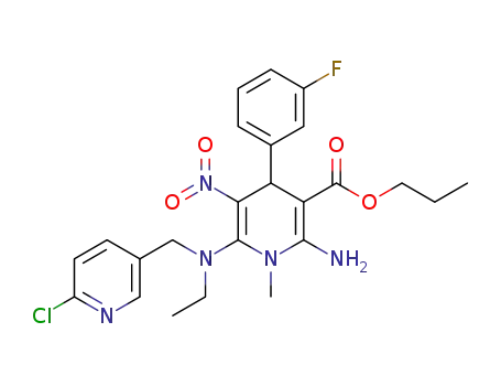 propyl 2-amino-6-[(6-chloro-3-pyridinylmethyl)ethylamino]-4-(3-fluorophenyl)-1,4-dihydro-1-methyl-5-nitro-3-pyridinecarboxylate