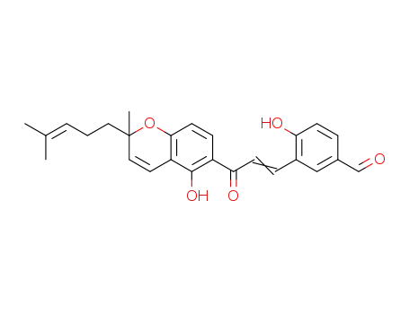4-hydroxy-3-{3-[5-hydroxy-2-methyl-2-(4-methyl-pent-3-enyl)-2H-chromen-6-yl]-3-oxopropenyl}-benzaldehyde