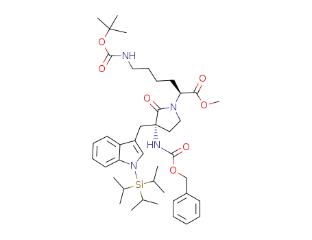 (S)-methyl 2-((S)-3-(((benzyloxy)carbonyl)amino)-2-oxo-3-((1-(triisopropylsilyl)-1H-indol-3-yl)methyl)pyrrolidin-1-yl)-6-((tert-butoxycarbonyl)amino)hexanoate
