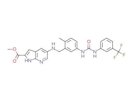 5-{2-methyl-5-[3-(3-trifluoromethylphenyl)-ureido]-benzylamino}-1H-pyrrolo[2,3-b]pyridine-2-carboxylic acid methyl ester