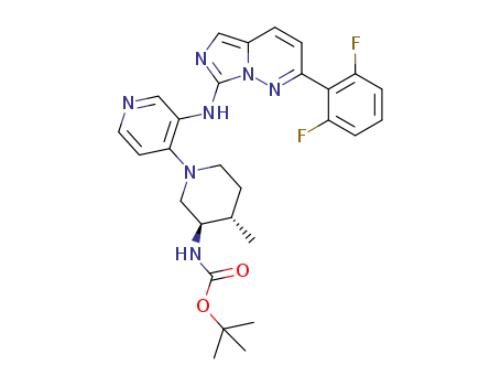 tert-butyl ((3R,4S)-1-(3-((2-(2,6-difluorophenyl)imidazo[1,5-b]pyridazin-7-yl)amino)pyridin-4-yl)-4-methylpiperidin-3-yl)carbamate