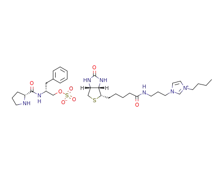 3-butyl-1-(3-(5-((3aS,4S,6aR)-2-oxohexahydro-1H-thieno[3,4-d]-imidazol-4-yl)pentanamido)propyl)-1H-imidazol-3-ium 3-phenyl-2-(pyrrolidine-2-carboxamido)propyl sulfate