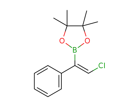 Molecular Structure of 1610462-61-7 ((E)-2-(2-chloro-1-phenylvinyl)-4,4,5,5-tetramethyl-1,3,2-dioxaborolane)