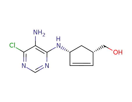 2-Cyclopentene-1-methanol,
4-[(5-amino-6-chloro-4-pyrimidinyl)amino]-, (1S,4R)-