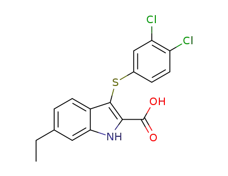 3-((3,4-dichlorophenyl)thio)-6-ethyl-1H-indole-2-carboxylic acid