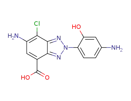 Molecular Structure of 1426244-90-7 (6-amino-2-(4-amino-2-hydroxyphenyl)-7-chloro-2H-benzotriazole-4-carboxylic acid)