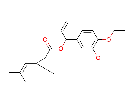 Molecular Structure of 1346660-50-1 (1-(3-methoxy-4-ethoxyphenyl)-2-propen-1-yl 2,2-dimethyl-3-(2-methylprop-1-enyl)cyclopropanecarboxylate)