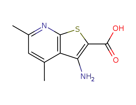 Molecular Structure of 58327-76-7 (3-AMINO-4,6-DIMETHYLTHIENO[2,3-B]PYRIDINE-2-CARBOXYLIC ACID)