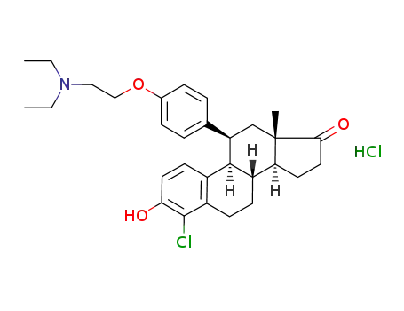 4-chloro-11β-(4-(2-(diethylamino)ethoxy)phenyl)estra-1,3,5(10)-trien-3-ol-17-one hydrochloride