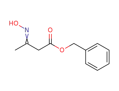 Molecular Structure of 66584-17-6 (Butanoic acid, 3-(hydroxyimino)-, phenylmethyl ester)