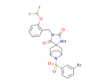 1'-[2-(difluoromethoxy)benzyl]-8-[(3-bromophenyl)sulfonyl]-2'H,5'H-spiro[8-azabicyclo[3.2.1]octane-3,4'-imidazolidine]-2',5'-dione
