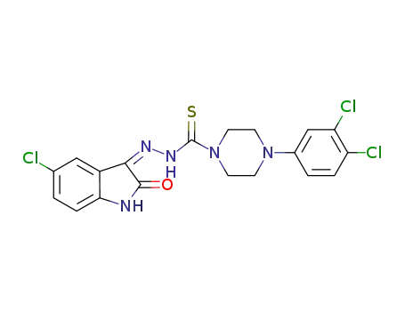 (Z)-N’-(5-chloro-2-oxoindolin-3-ylidene)-4-(3,4-dichlorophenyl)piperazine-1-carbothiohydrazide