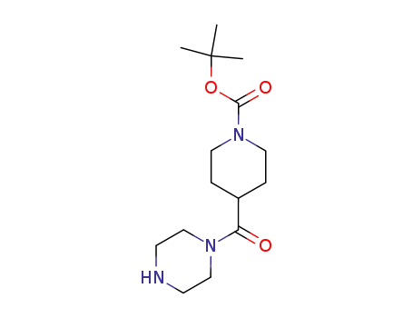Molecular Structure of 887587-18-0 (4-(PEPERAZINE-1-CARBONYL)-PIPERIDINE-1-CARBOXYLIC ACID TERT-BUTYL ESTER)