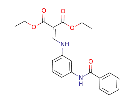 Molecular Structure of 874337-75-4 (Propanedioic acid, [[[3-(benzoylamino)phenyl]amino]methylene]-,
diethyl ester)