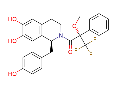 (2S)-1-((1S)-6,7-dihydroxy-1-(4-hydroxybenzyl)-3,4-dihydroisoquinolin-2(1H)-yl)-3,3,3-trifluoro-2-methoxy-2-phenylpropan-1-one