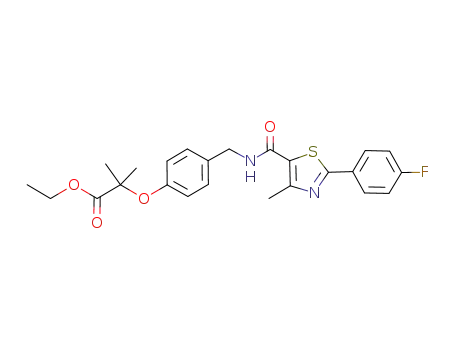 Molecular Structure of 343322-22-5 (2-methyl-2-[4-{[(4-methyl-2-[4-fluorophenyl]-1,3-thiazol-5-ylcarbonyl)amino]methyl}phenoxy]propionic acid ethyl ester)