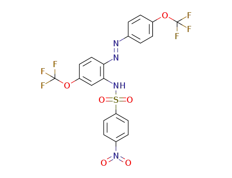 (E)-4-nitro-N-(5-(trifluoromethoxy)-2-((4-(trifluoromethoxy)phenyl)diazenyl)phenyl)benzenesulfonamide