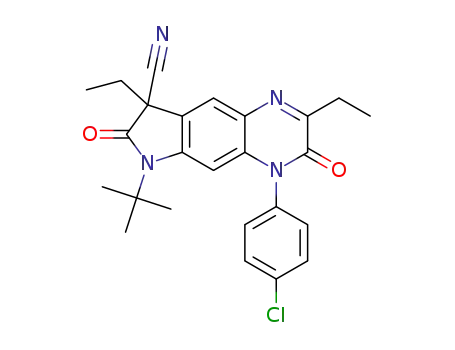 6-tert-butyl-4-(4-chlorophenyl)-2,8-diethyl-3,7-dioxo-3H,4H,6H,7H,8H-pyrrolo[2,3-g]quinoxaline-8-carbonitrile