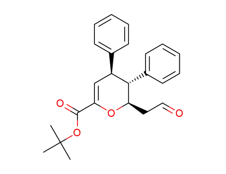 Molecular Structure of 1446094-75-2 ((2R,3R,4S)-tert-butyl 2-(2-oxoethyl)-3,4-diphenyl-3,4-dihydro-2H-pyran-6-carboxylate)