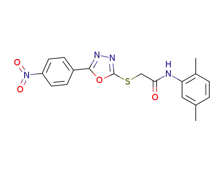 2-[{5-(4-nitrophenyl)-1,3,4-oxadiazole-2-yl}sulphanyl]-N-(2,5-dimethylphenyl)acetamide