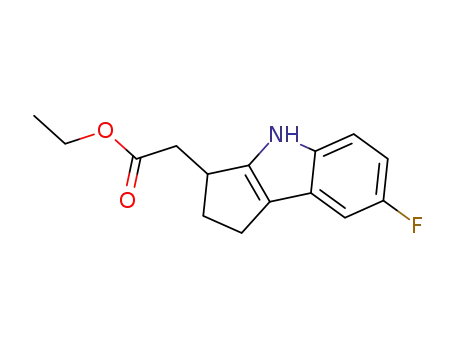 Molecular Structure of 393509-21-2 (Ethyl 2-(7-fluoro-1,2,3,4-tetrahydrocyclopenta[b]indol-3-yl)acetate)