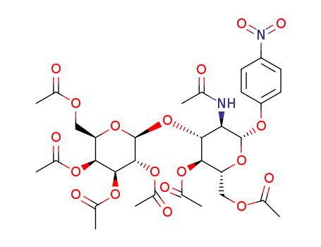 4-nitrophenyl 2-acetamido-4,6-di-O-acetyl-2-deoxy-3-O-(2,3,4,6-tetra-O-acetyl-β-D-galactopyranosyl)-β-D-glucopyranoside