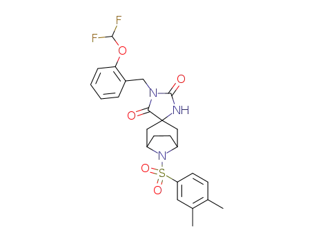 1'-[2-(difluoromethoxy)benzyl]-8-[(3,4-dimethylphenyl)sulfonyl]-2'H,5'H-spiro[8-azabicyclo[3.2.1]octane-3,4'-imidazolidine]-2',5'-dione
