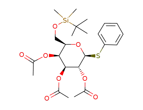 Molecular Structure of 124595-41-1 (Phenyl 2,3,4 tri-O-acetyl-6-O-TBDMS-1-thio-β-D-galactopyranoside)