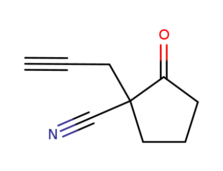 Molecular Structure of 22592-63-8 (Cyclopentanecarbonitrile, 2-oxo-1-(2-propynyl)-)