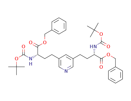 Molecular Structure of 1422507-41-2 ((2S,2’S)-benzyl 4,4’-(pyridine-3,5-diyl)bis(2-(tert-butoxycarbonylamino)butanoate))