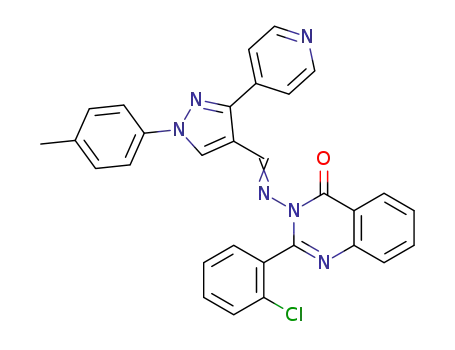 2-(2-chlorophenyl)-3-{[(3-(pyridin-4-yl)-1-(p-tolyl)-1H-pyrazol-4-yl)methylene]amino}quinazolin-4(3H)-one