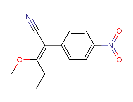 Molecular Structure of 885428-60-4 (α-(1-Methoxypropylidene)-4-nitro-benzeneacetonitrile)
