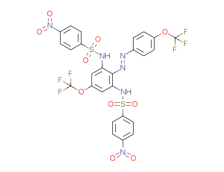 (E)-N,N'-(5-(trifluoromethoxy)-2-((4-(trifluoromethoxy)phenyl)diazenyl)-1,3-phenylene)bis(4-nitrobenzenesulfonamide)